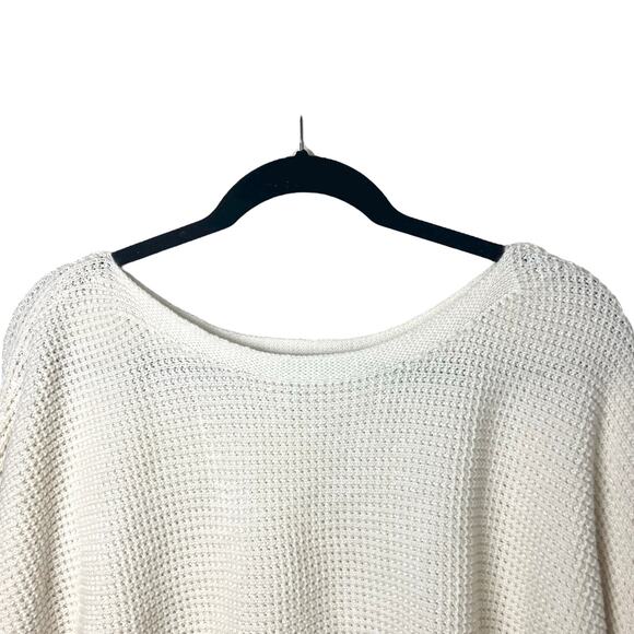 Beyond Yoga Cropped Boatneck Sweater Pullover Balloon Sleeves Ivory Size Small - Picture 2 of 7